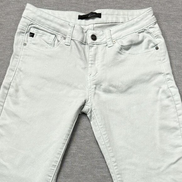 KanCan Womens Size 5/26 Mint Green Skinny Jeans Raw Hem Ankle Zipper Low Rise - Picture 3 of 14